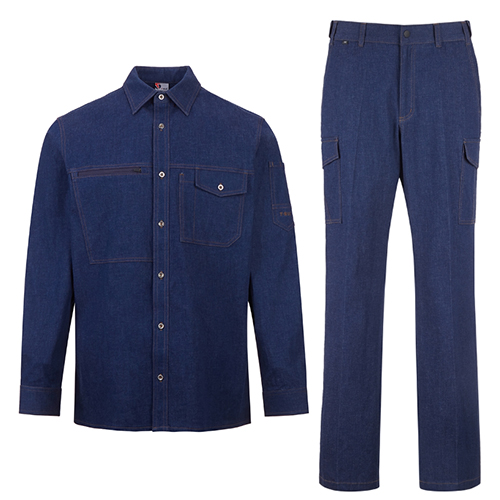 LGH230 - 블루진 스판 셔츠 & 바지 세트