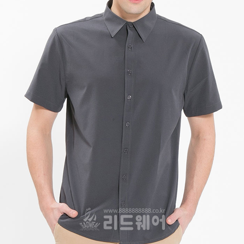 LIN203 - 반팔 단색 셔츠 (남성용)