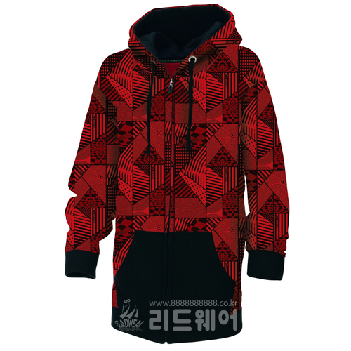 LHB127 - 다이아 롱 기모 지퍼후드