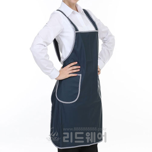 LIH141 - 곤색 H형 파이핑 단면 방수 앞치마